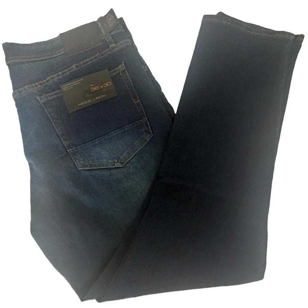 Nickel & Iron Men's Modern Slim Fit Premium Stretch Blue Jean Size 36X30 New